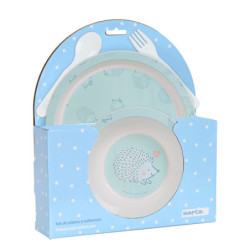 SET DE PLATOS Y CUBIERTOS SAFTA PREESCOLAR "ERIZO" SAFTA23 ENERO 342359933