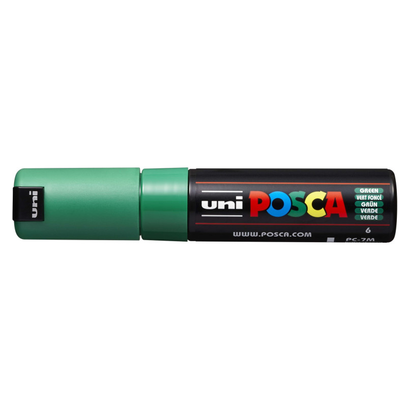 MARCADOR UNI-BALL POSCA PC-7M PUNTA REDONDA 4,5-5,5MM VERDE (6)