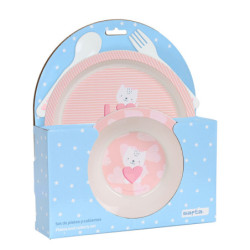 SET DE PLATOS Y CUBIERTOS SAFTA PREESCOLAR "LOVE" SAFTA23 ENERO 342355933