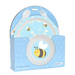 SET DE PLATOS Y CUBIERTOS PREESCOLAR "ABEJA" SAFTA22 VAC 342294933