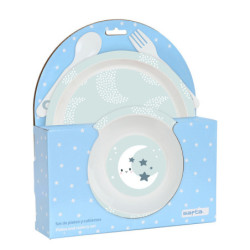 SET DE PLATOS Y CUBIERTOS PREESCOLAR "LUNA" SAFTA22 VAC 342293933