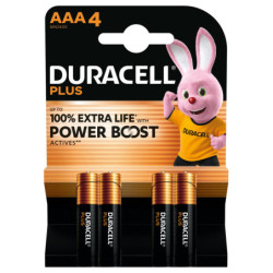 PILAS DURACELL PLUS AAA (MN2400) BLISTER 4