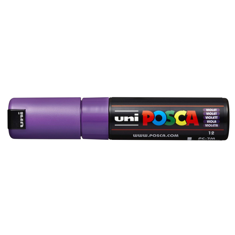 MARCADOR UNI-BALL POSCA PC-7M PUNTA REDONDA 4,5-5,5MM VIOLETA (12)