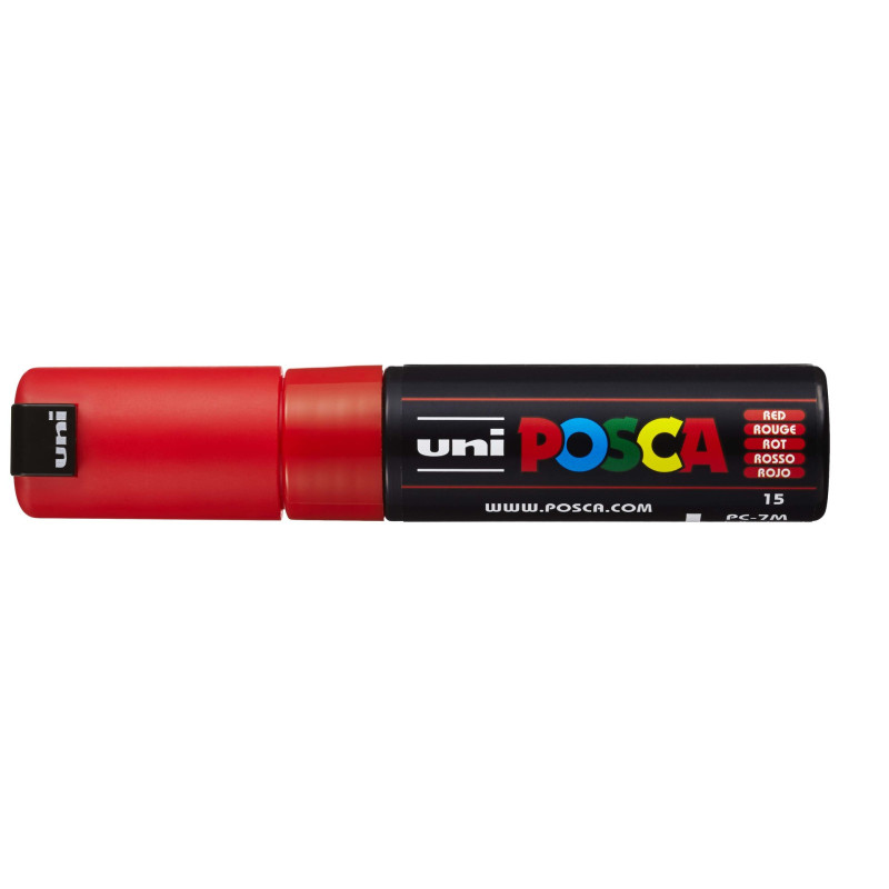 MARCADOR UNI-BALL POSCA PC-7M PUNTA REDONDA 4,5-5,5MM ROJO (15)