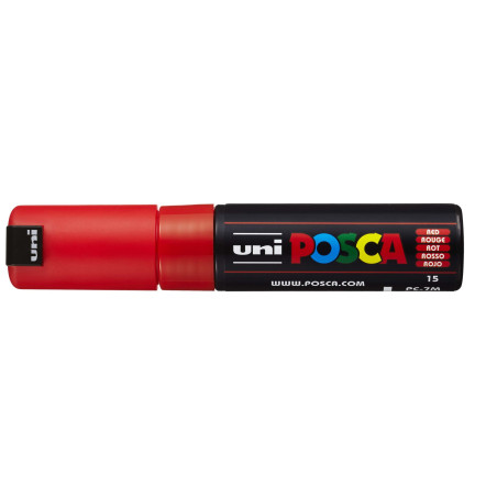 MARCADOR UNI-BALL POSCA PC-7M PUNTA REDONDA 4,5-5,5MM ROJO (15)