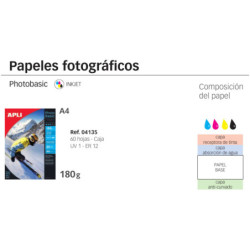 PAPEL APLI INKJET A-4 GLOSSY 180G 50H  4135