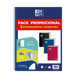 CUADERNO EUROPEAN ENRI OXFORD SCHOOL TAPA EXTRA FOLIO 80H 5*5  PACK 3U 400195024