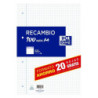 RECAMBIO ENRI A-4 100H 4T OXFORD SCHOOL CUADROS  4*4 C/MARGEN 90GR 400195058 (80+20)