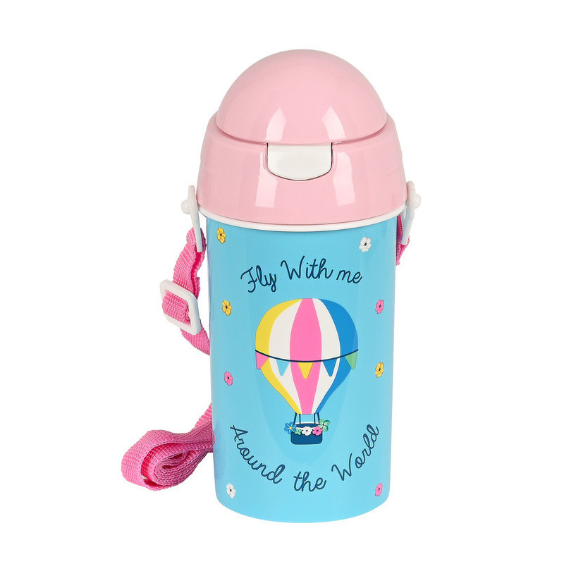 BOTELLA 500ML APERTURA AUTOM. CON PAJITA BLACKFIT8 "FLY WITH ME" 342239899 19,5*7,3 SAFTA22