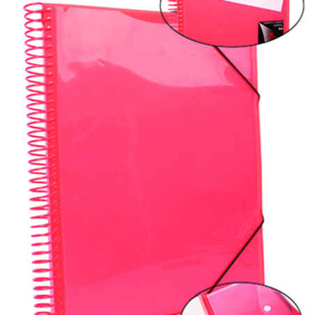 CARPETA ESCAPARATE A-4 PRYSE 20 FUNDAS ESPIRAL KANGURO COLOR NARANJA 4240025 UNIDAD