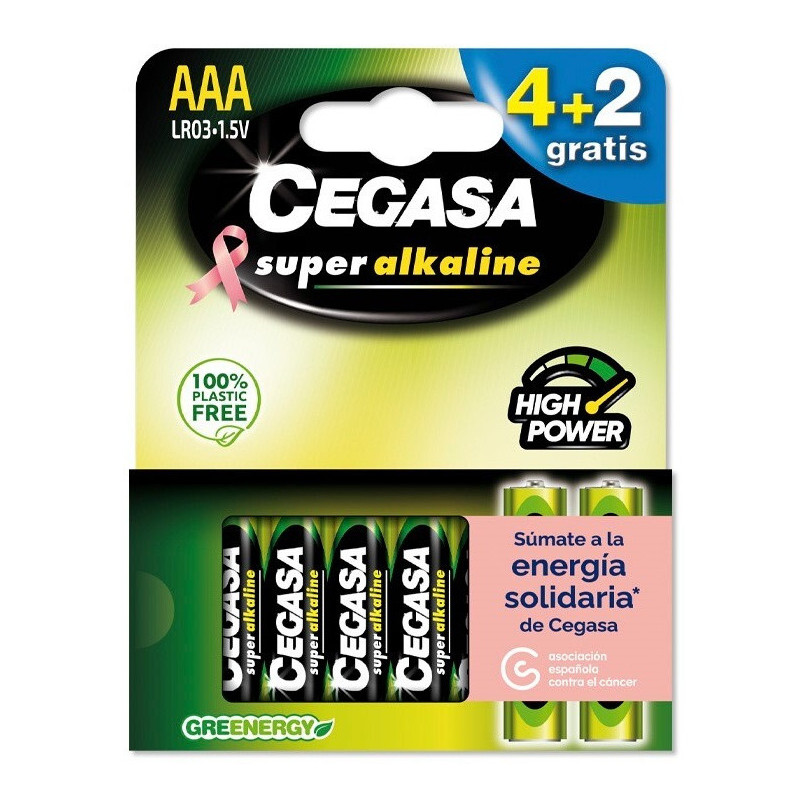 PILA CEGASA S.ALK LR03 4+2 GRTS CANCER MAMA