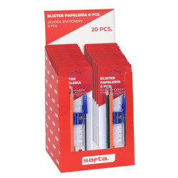 EXP. 20 PCS. BLISTER PAPELERIA 6 PCS SAFTA SAFTA26 3422051070 23,5X16 UNIDAD