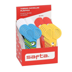 EXP. 20 PCS. TIJERA INFANTIL PLASTICO SAFTA SAFTA26 3422051064 12X13 UNIDAD