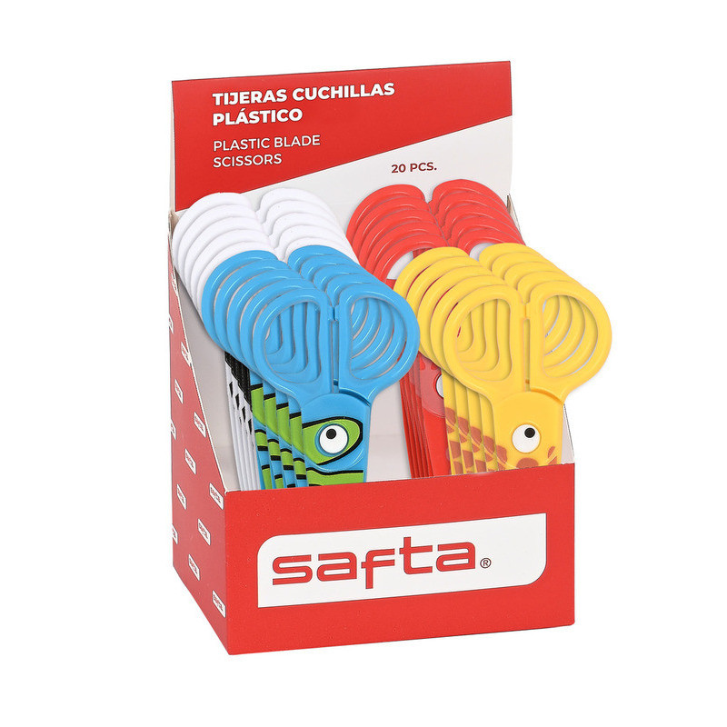 EXP. 20 PCS. TIJERA INFANTIL PLASTICO SAFTA SAFTA26 3422051064 12X13 UNIDAD