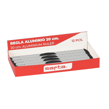 EXPOSITOR 12 PCS. REGLA ALUMINIO 20CM SAFTA SAFTA26 3422051059 3X23 UNIDAD