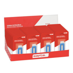 EXPOSITOR 36 PCS. GOMA EXTRAIBLE SAFTA SAFTA26 3422051057 21X13 UNIDAD