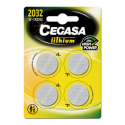 PILAS CEGASA LITIO BOTON CR2032 3V BT BLISTER 4u. POESSA