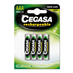 PILAS CEGASA RECARGABLE HR03 1000 mAh 1 2V BLISTER 4u. POESSA