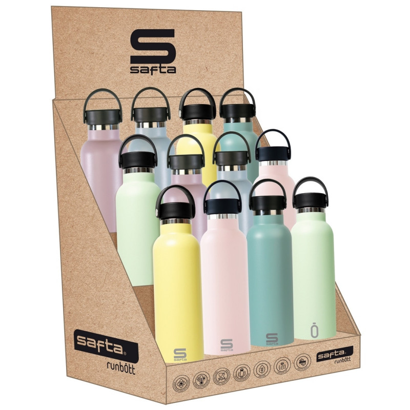 EXPOSITOR BOTELLAS METAL 600ML SAFTA COLORES PASTEL SAFTA25 ENERO 322532999