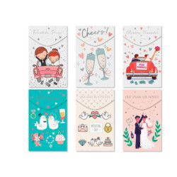 SOBRE FELICITACION PARA DINERO BODA 6 MOD SURTIDOS POESSA 332991 C/24U