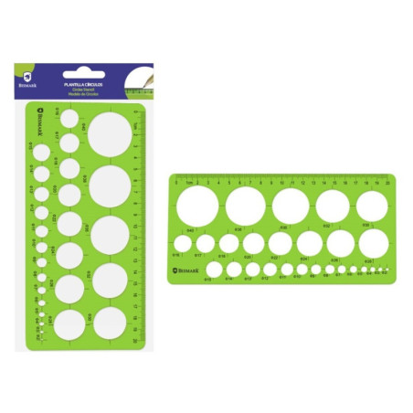 PLANTILLA BISMARK CIRCULOS VERDE 2-30MM PTE 12U 333090 POESSA