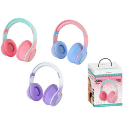AURICULAR BLUETOOTH C/MICROFONO UMAY PASTEL 3 COLORES C/LUZ 333898 UNIDAD POESSA