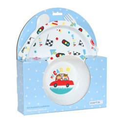 SET DE PLATOS Y CUBIERTOS SAFTA PREESCOLAR "MY CAR" 312286933 26*22,5 SAFTA22