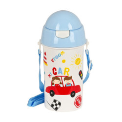 BOTELLA 500ML APERTURA AUTOM. CON PAJITA SAFTA PREESCOLAR "MY CAR" 312286899 19,5*7,3 SAFTA22