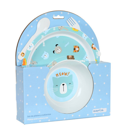SET DE PLATOS Y CUBIERTOS SAFTA PREESCOLAR "CAT" 312284933 26*22,5 SAFTA22