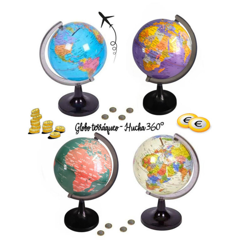 HUCHA ALEX BOG BOLA DEL MUNDO 14,2CM 2 COLORES SURTIDOS NJ-1424 UNIDAD
