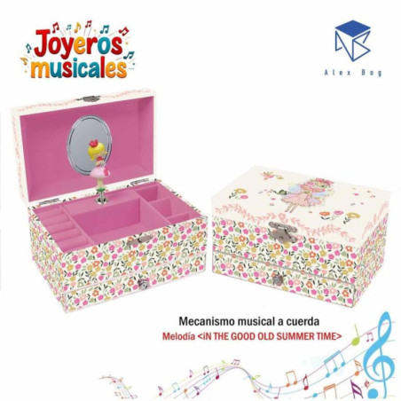 JOYERO MUSICAL MEDIANO ALEX BOG GIRL ON THE GARDEN C/ESPEJO JK-6227