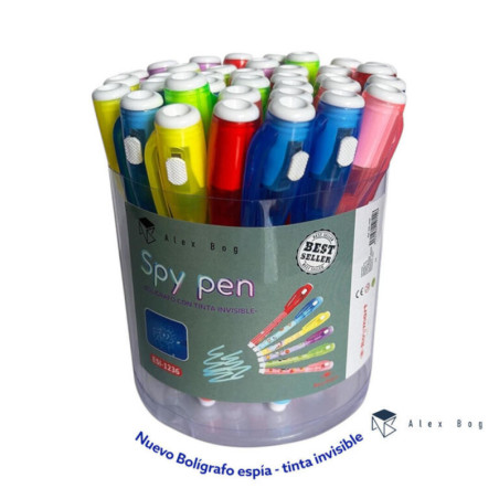 ROTULADOR TINTA INVISIBLE ULTRAVIOLETA C/LUZ SPY PEN ALEX BOG ESI-1236 EXP 36U