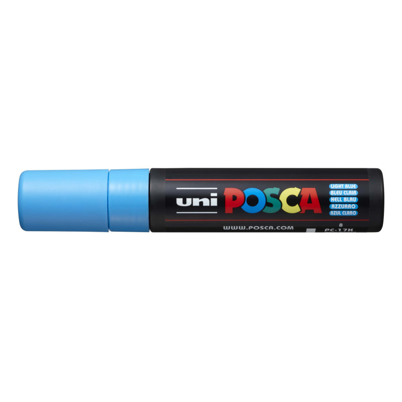 MARCADOR UNI-BALL POSCA PC-17K BISEL EXTRA GRUESO 15MM AZUL CLARO (8)