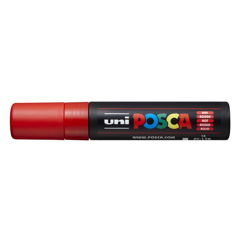 MARCADOR UNI-BALL POSCA PC-17K BISEL EXTRA GRUESO 15MM ROJO (15)