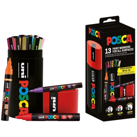 MARCD. POSCA SET 13u. SURTIDOS VIBRANTES 3 PUNTAS