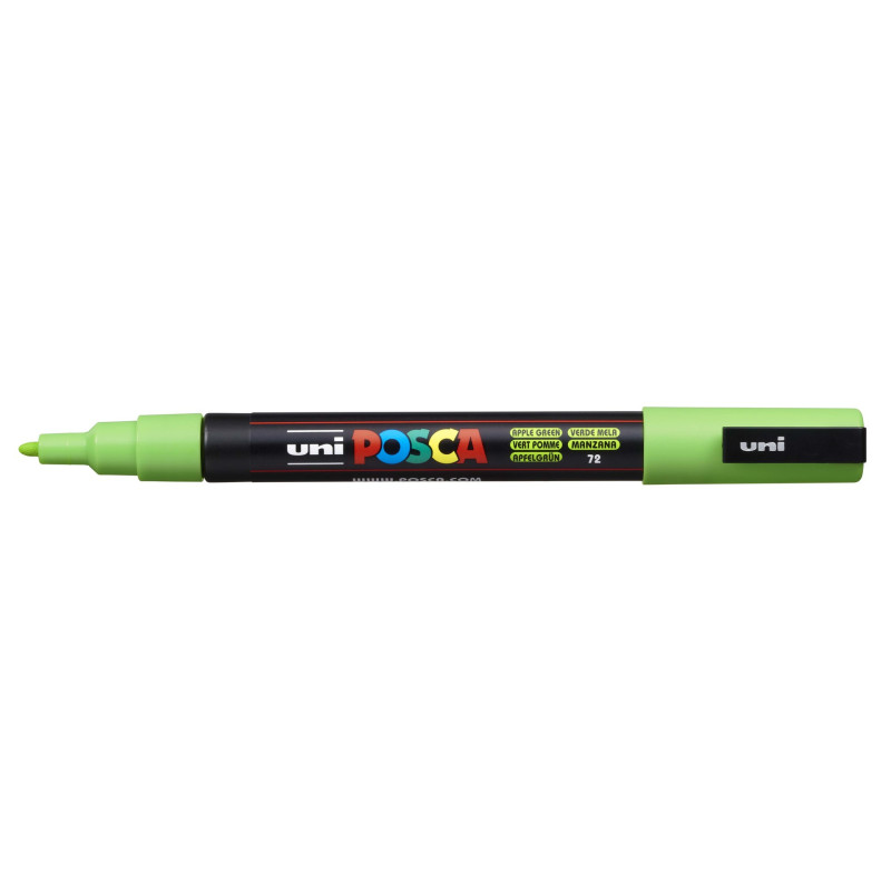 MARCADOR UNI-BALL POSCA PC-3M PUNTA REDONDA 0,9-1,3MM VERDE MANZANA (72)