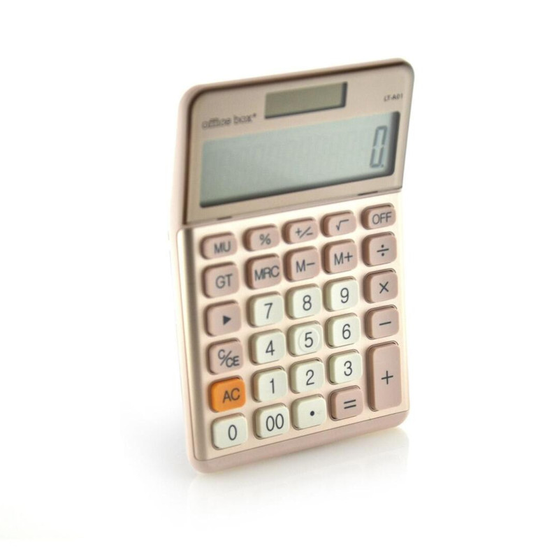 CALCULADORA ALUMINIUM OFFICE BOX ROSA LT-A142 BLISTER UNIDAD