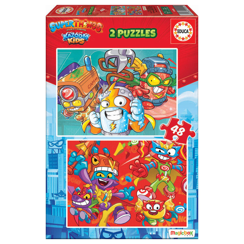 2 PUZZLES DE 48 PIEZAS SUPERTHINGS GUARDIANS OF KAZOOM SAFTA23 ENERO 19204