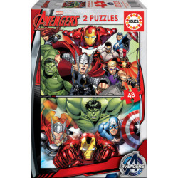 2 PUZZLES DE 48 PIEZAS AVENGERS "SUPER HEROES" SAFTA23 ENERO 15932