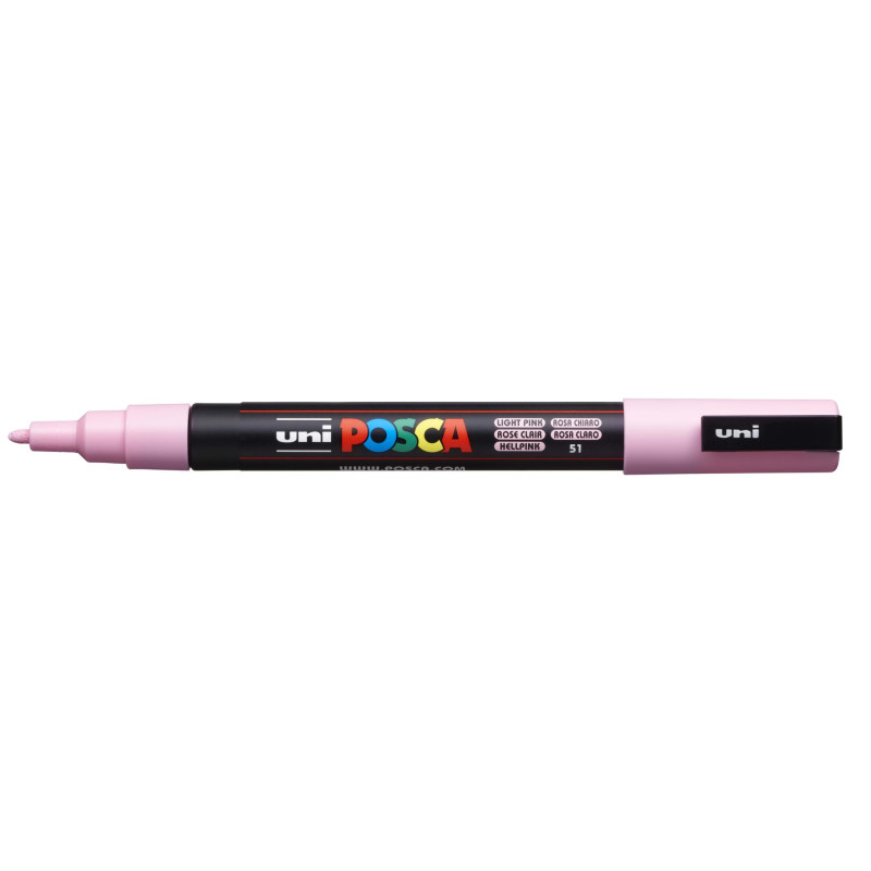 MARCADOR UNI-BALL POSCA PC-3M PUNTA REDONDA 0,9-1,3MM ROSA CLARO (51)