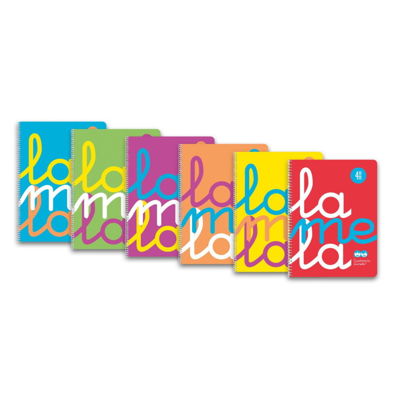 CUADERNO LAMELA CUARTO 90G FLUOR CUADRICULA PAUTADA TAPA PLASTICO 4MM 80H 7CTP04S6