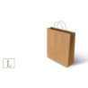 BOLSA PAPEL KRAFT MARRON "L" 100GR 32+14*40 GOLDSTEPS PTE 25U 10307