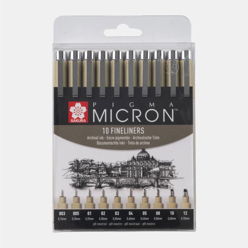 ROTULADOR CALIBRADO SAKURA PIGMA MICRON BLISTER 10U 003 - 1.2 POSXSDK10A TALENS