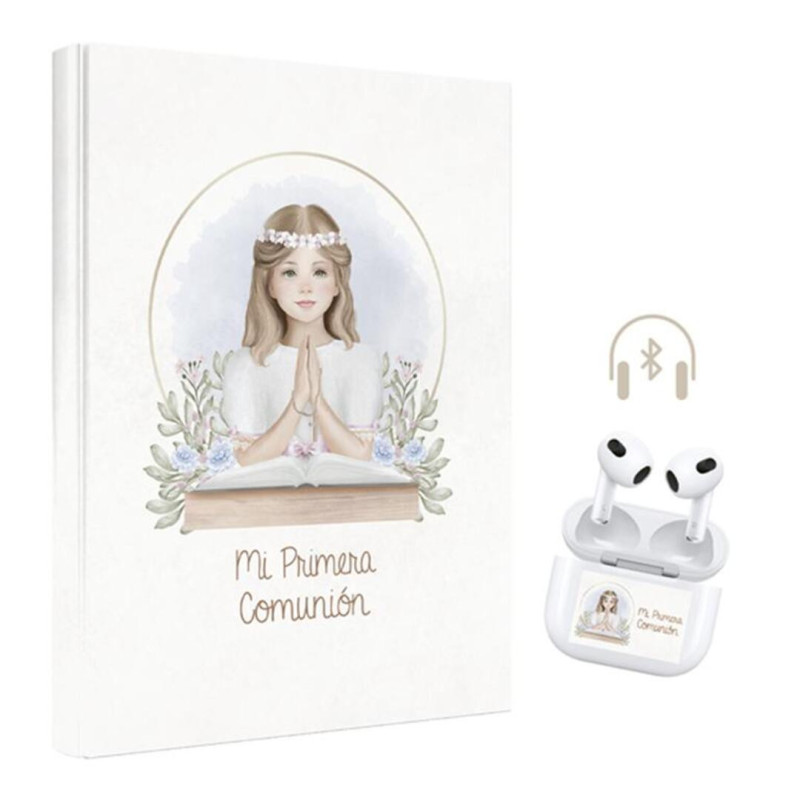 LIBRO COMUNION ARGU NIÑA ORLA + AURICULARES BLUETOOTH 49423 UNIDAD
