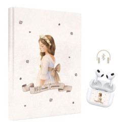 LIBRO COMUNION ARGU NIÑA FLORES DIBUJO + AURICULARES BLUETOOTH 49426 UNIDAD