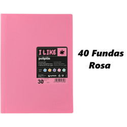 CARPETA ESCAPARATE FOLIO POLIPLAS LIKE PASTEL 40F ROSA 53 GRAFOPLAS 01441353