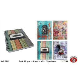 LIBRETA A5 ESPIRAL VINTAGE SORT 5961