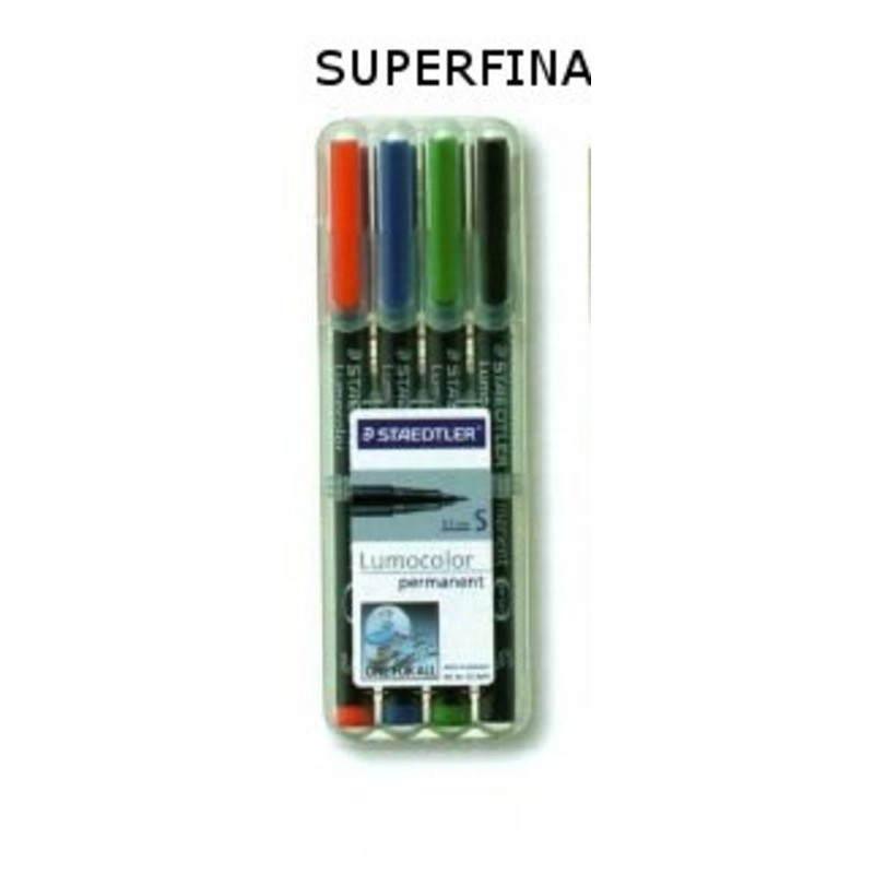 ROTULADOR STAEDTLER LUMOCOLOR SUPER 4 COLORES 313WP4