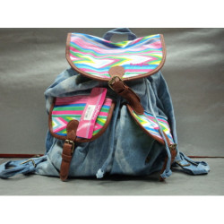 MOCHILA PETATE FUNKYFISH LONA FUNKY YOUNG 38CM VAQUERO AZUL FF133109 ^