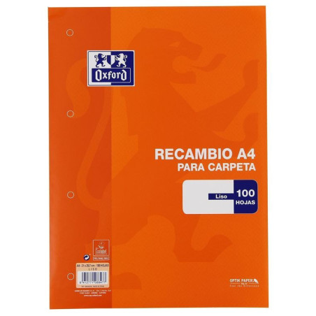 RECAMBIO ENRI A-4 100H 4T OXFORD SCHOOL LISO 90GR 100430209